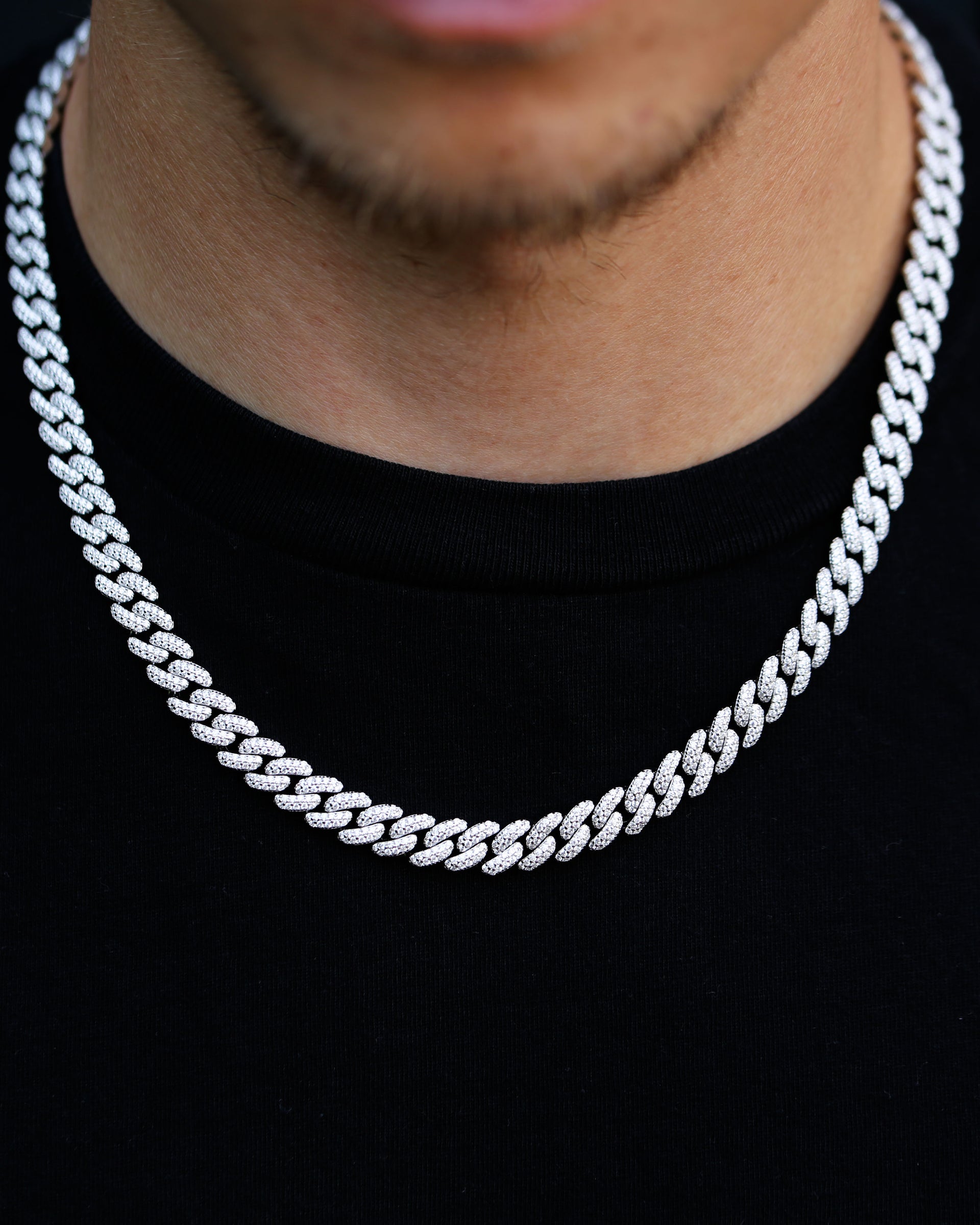 MIAMI CUBAN LINK ICED OUT SET 925 SILBER 8MM