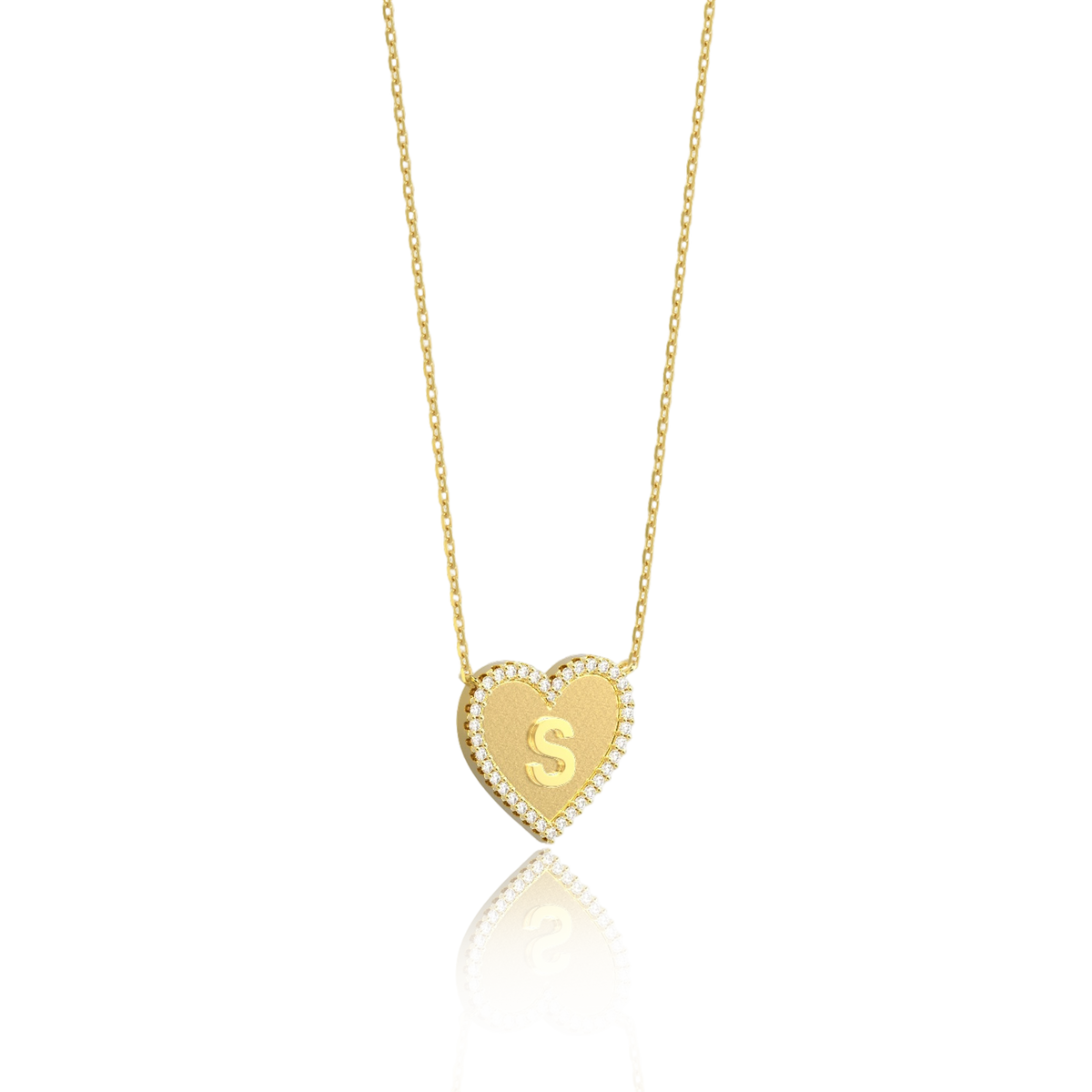 HERZ-INITIALENKETTE SILBER