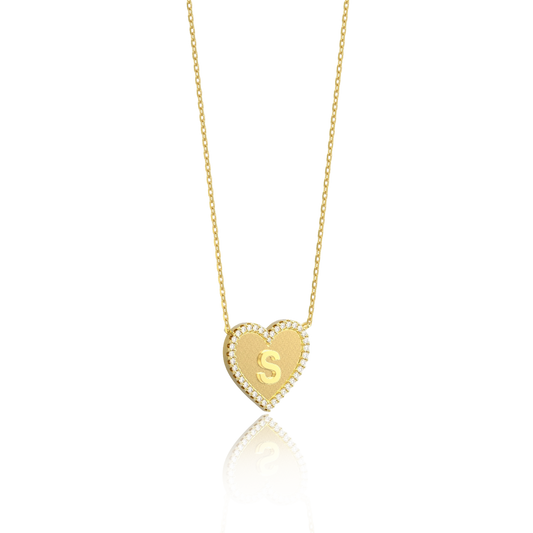 HERZ-INITIALENKETTE SILBER