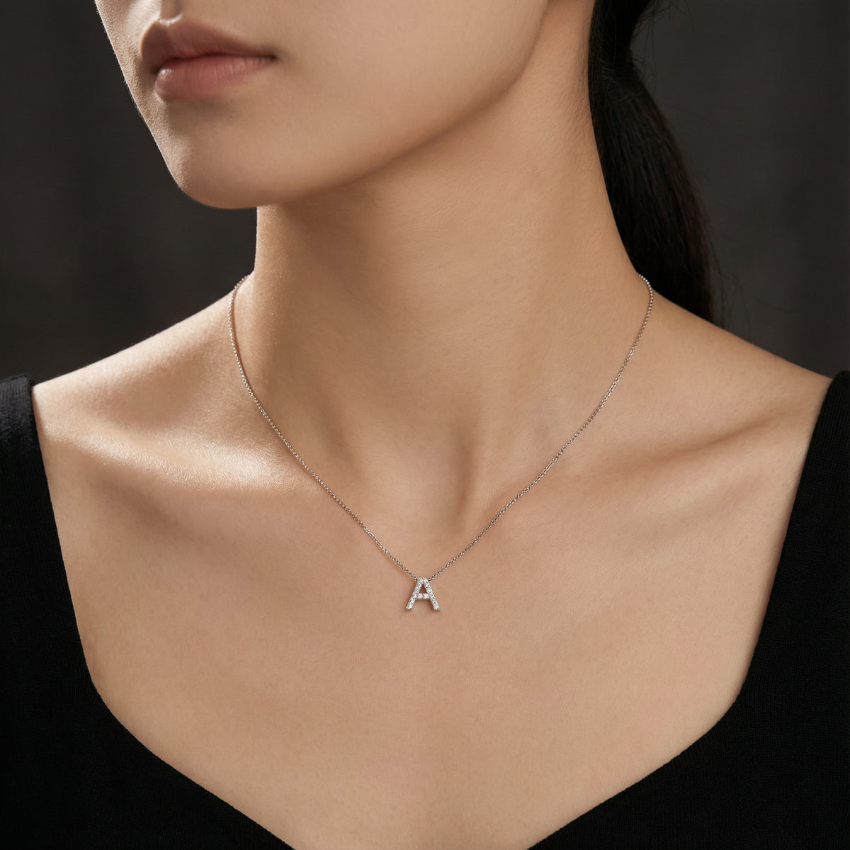 Initial Necklace Silver AW24N006