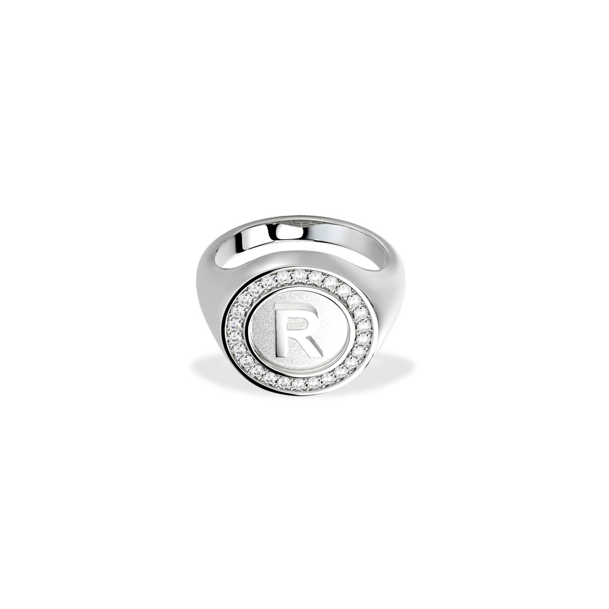 MONOGRAMM INITIALENRING SILBER