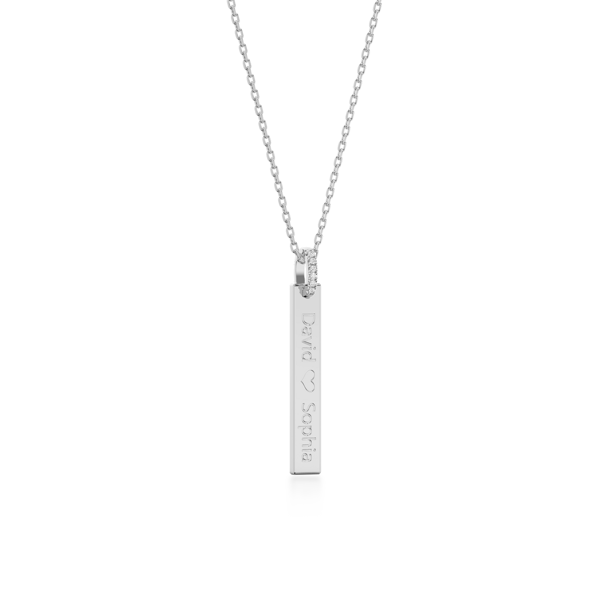 GRAVIERBARE LÄNGLICHE RECHTECK-KETTE IN SILBER