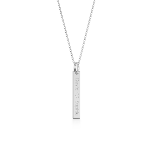 GRAVIERBARE LÄNGLICHE RECHTECK-KETTE IN SILBER