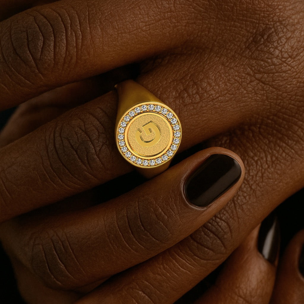 MONOGRAMM-INITIALENRING IN SILBER