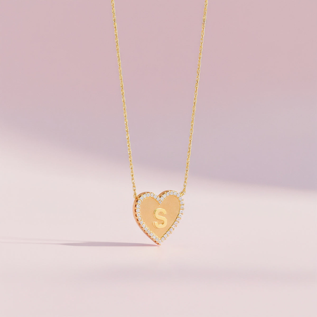 HERZ-INITIALENKETTE SILBER