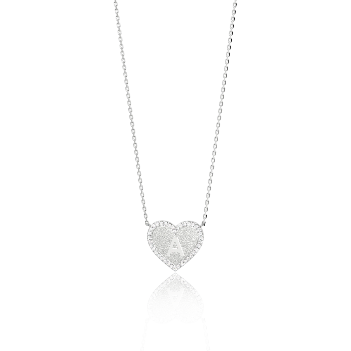 HERZ-INITIALENKETTE SILBER