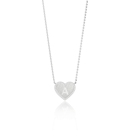 HERZ-INITIALENKETTE SILBER