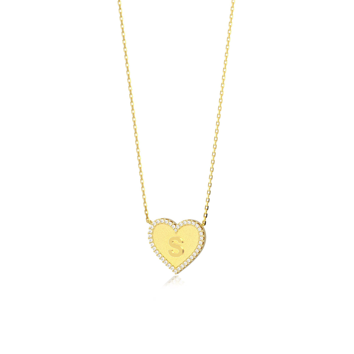 HERZ-INITIALENKETTE SILBER