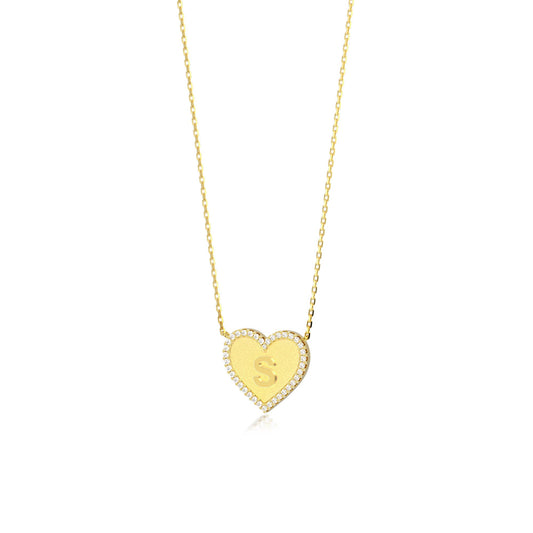 HERZ-INITIALENKETTE SILBER