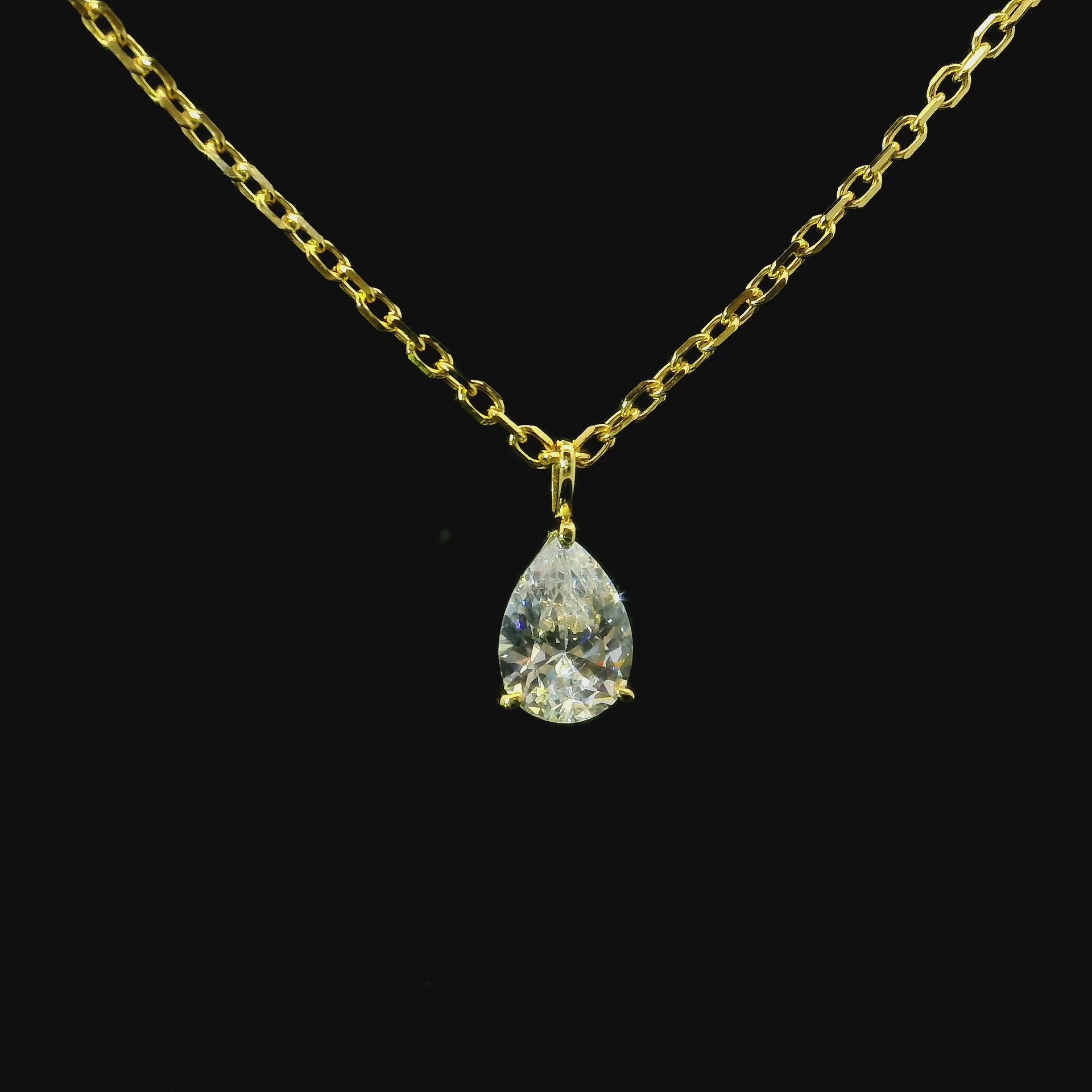 TROPFENHALSKETTE 18K 925 SILBER