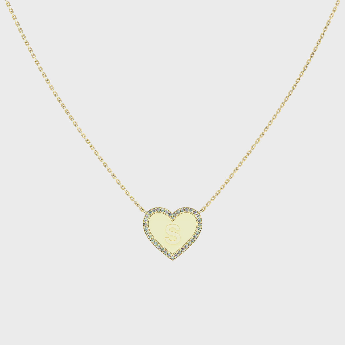 HERZ-INITIALENKETTE SILBER
